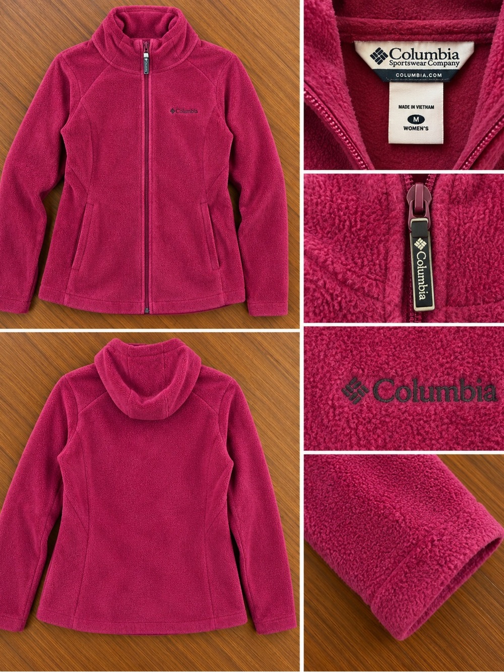 Columbia Women’s M magenta Full Zip Hooded Fleece Jacket